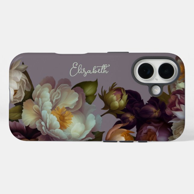 Personalized Lavender Botanical Floral iPhone Case (Back (Horizontal))