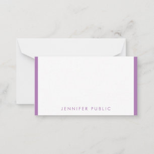 Personalized Lavender Color Handwritten Monogram Note Card