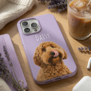 Personalized Lavender Dog Photo Custom  iPhone 15 Pro Case