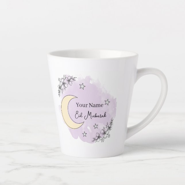 Personalized Lavender Eid Mubarak Coffee Mug (Right)