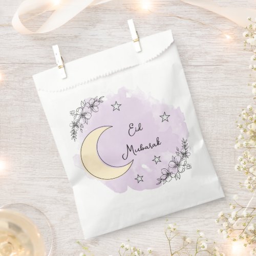 Personalized Lavender Eid Mubarak Favor Bag