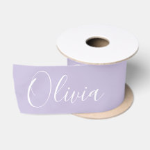 Personalized Lavender Elegant Name Satin Ribbon