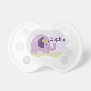 Personalized "lavender Elephant" Baby Pacifier by Personalizedbydiane at Zazzle