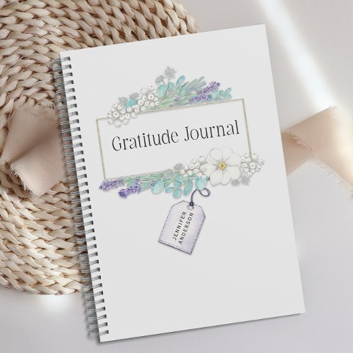 Personalized Lavender Floral Gratitude Journal 