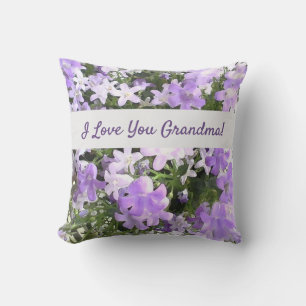 Personalized Lavender Floral Ladies Custom Gift Throw Pillow