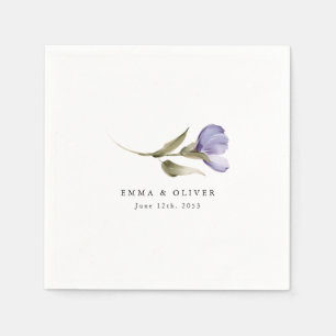 Personalized Lavender Floral Wedding Napkins