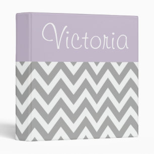 Personalized Lavender Gray Binder