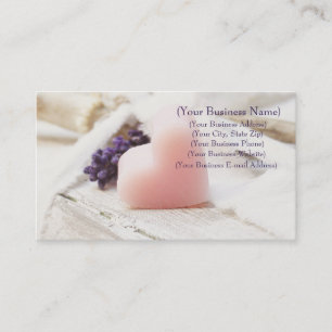 Personalized Lavender Heart Soap Farmhouse Style Business Card