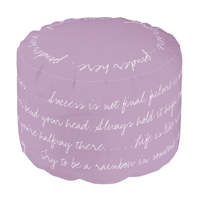 Personalized Lavender Herb Pouf (Angled Front)