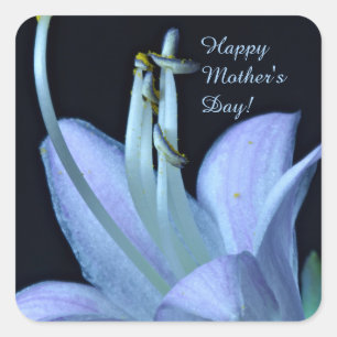 Personalized Lavender Hosta Flower, Mother's Day Square Sticker