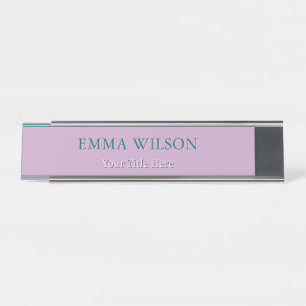 Personalized Lavender Name and Job Title Desk Name Plate