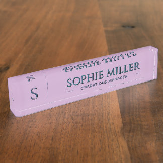 Personalized Lavender Name Gift for Her Desk Name Plate
