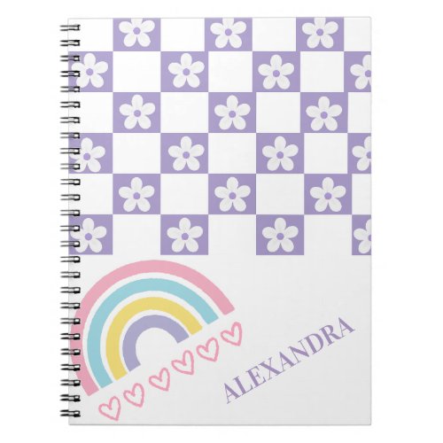 Personalized Lavender Pastel Rainbow Notebook