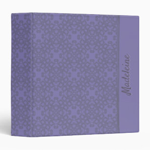 Personalized lavender pattern 3 ring binder