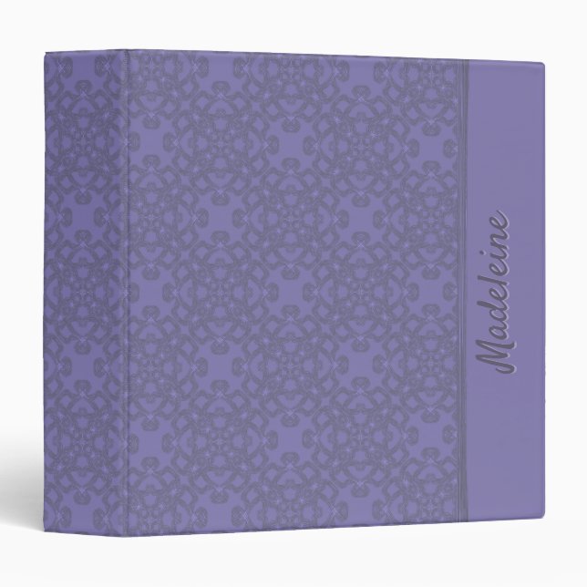 Personalized lavender pattern 3 ring binder (Front/Spine)