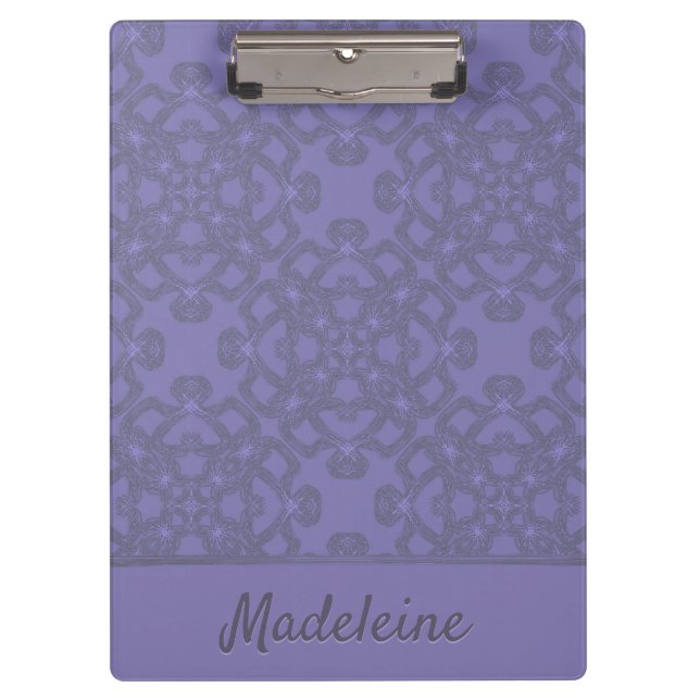Personalized lavender pattern clipboard (Front)