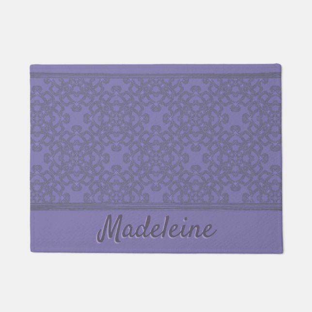 Personalized lavender pattern doormat (Front)