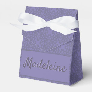 Personalized lavender pattern favor boxes