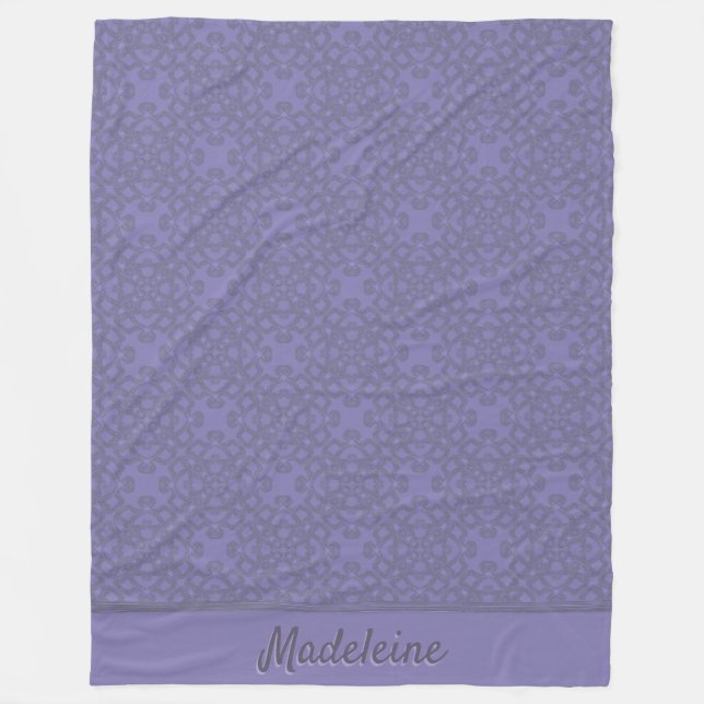 Personalized lavender pattern fleece blanket (Front)