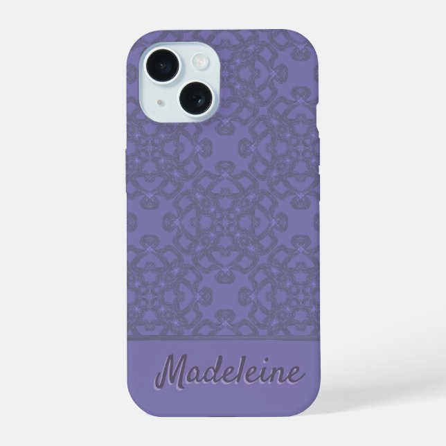 Personalized lavender pattern iphone case (Back)