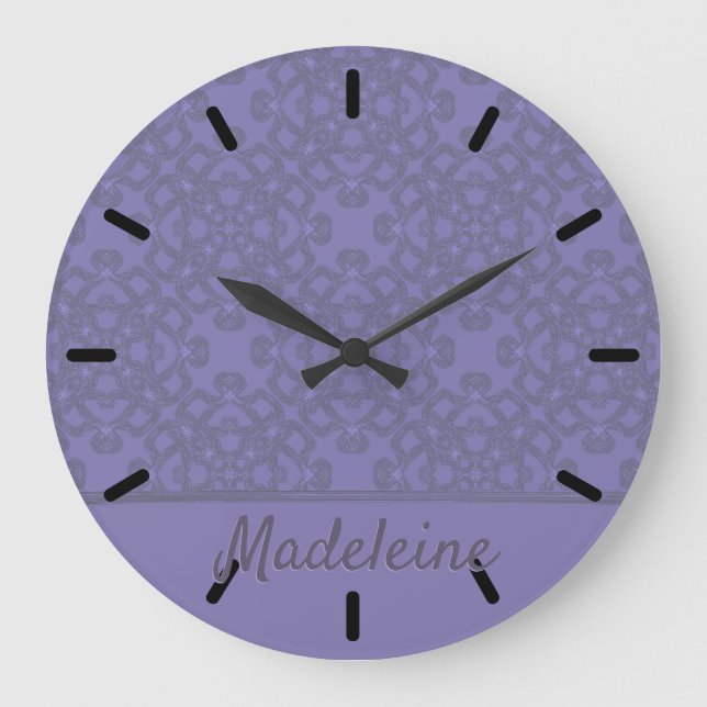 Personalized lavender pattern large clock (Front)