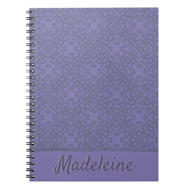 Personalized lavender pattern notebook (Front)