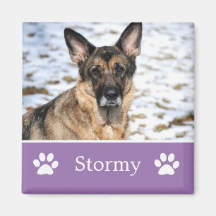 Personalized Lavender Pet Photo Magnet