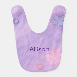 Personalized Lavender Pink Spheres Baby Bibs