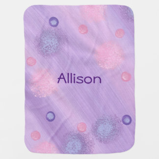 Personalized Lavender Pink Spheres Baby Blankets
