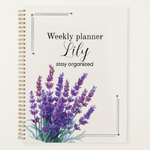 Personalized Lavender Planner Weekly Floral