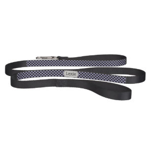Personalized Lavender Purple and Black Plaid  Pet Leash