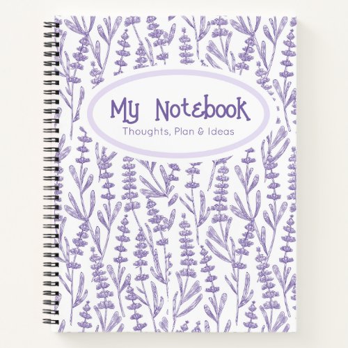 Personalized Lavender Purple Elegant Floral Notebook