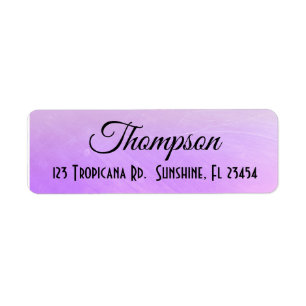 Personalized Lavender Purple Return Address Label