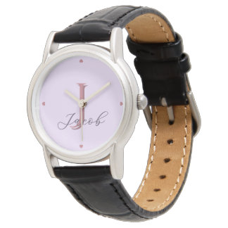 Personalized Lavender Rose Gold Monogram Women Watch