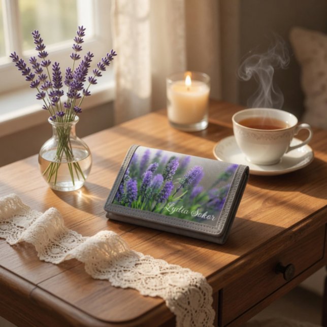 Personalized Lavender-Themed Photo Wallet (Creator Uploaded)