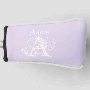 Personalized Lavender Vintage Initial & Custom Nam Golf Head Cover