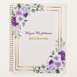 Personalized Lavender Watercolor Floral Planner