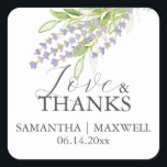 Personalized Lavender Wedding Favor Stickers<br><div class="desc">Add a touch of natural charm to your special day with these personalized lavender wedding favors. Featuring custom watercolor lavender flowers in soft shades of purple, these purple thank you stickers are designed as personalized wedding favor stickers that bring elegance and warmth to your celebration. Perfect as botanical favors, these...</div>