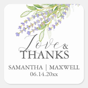 Personalized Lavender Wedding Favor Stickers