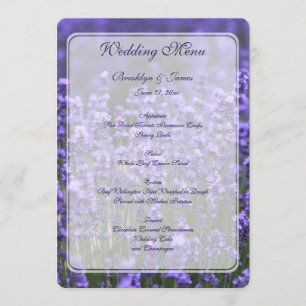 Personalized Lavender Wedding Menu