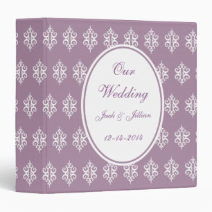Personalized Lavender Wedding Scrapbook 3 Ring Binder
