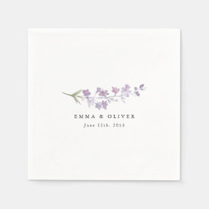 Personalized Lavender Wildflower Wedding Napkins