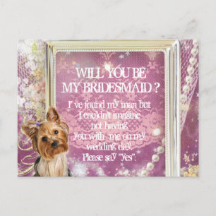 Personalized Lavender Will You Be My Bridesmaid Invitation Postcard