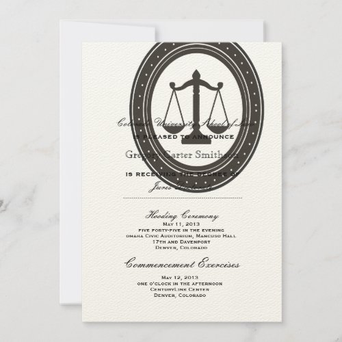Personalized Law School Graduation Announcements