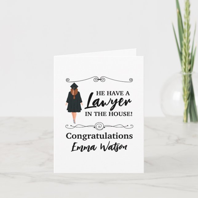 Personalized Law School Graduation Congratulations Thank You Card (Front)