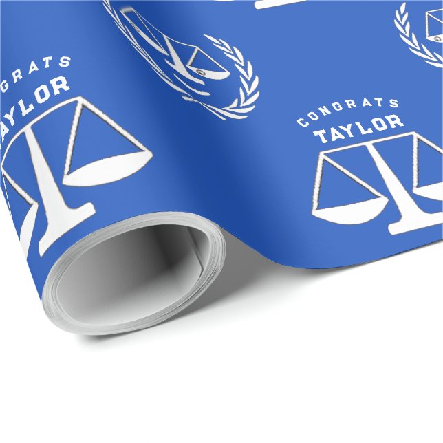 Personalized Law School Graduation Gift Wrapping Paper (Roll Corner)
