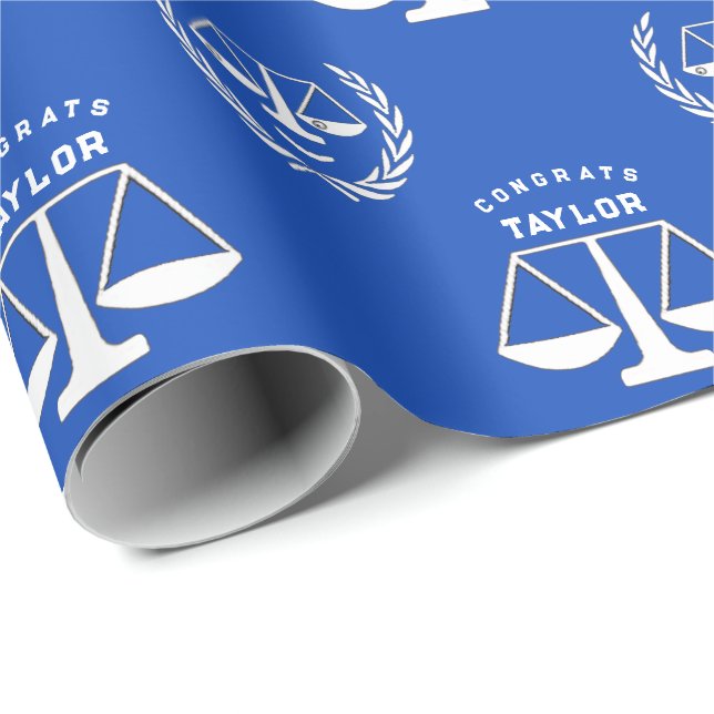 Personalized Law School Graduation Gift Wrapping Paper (Roll Corner)