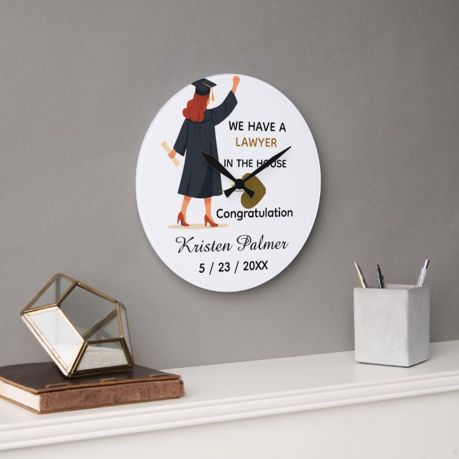 Personalized law school graduation  large clock (Office)