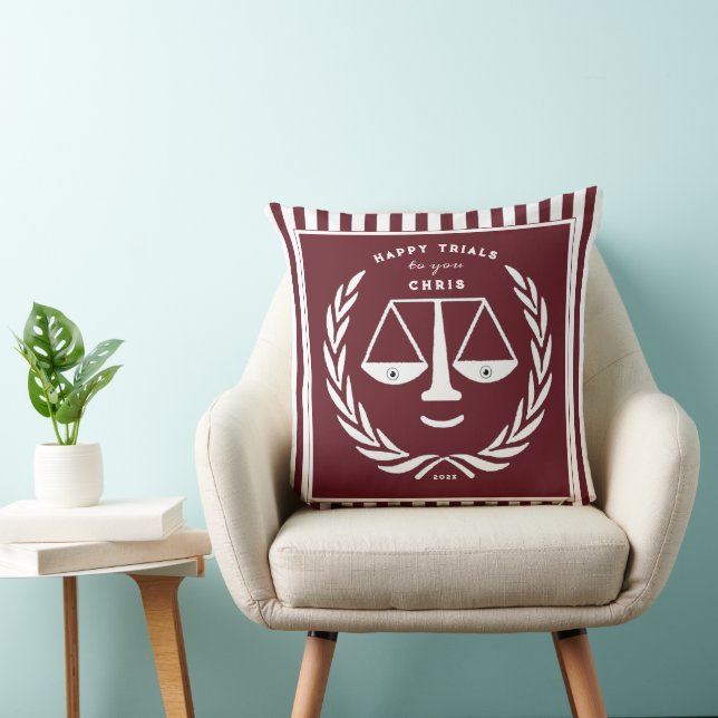 Personalized Law School Graduation Throw Pillow (Chair)
