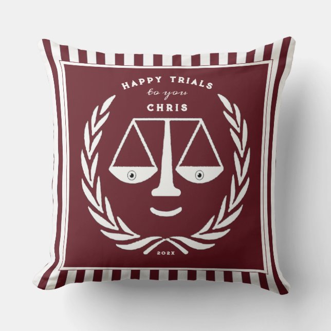 Personalized Law School Graduation Throw Pillow (Front)